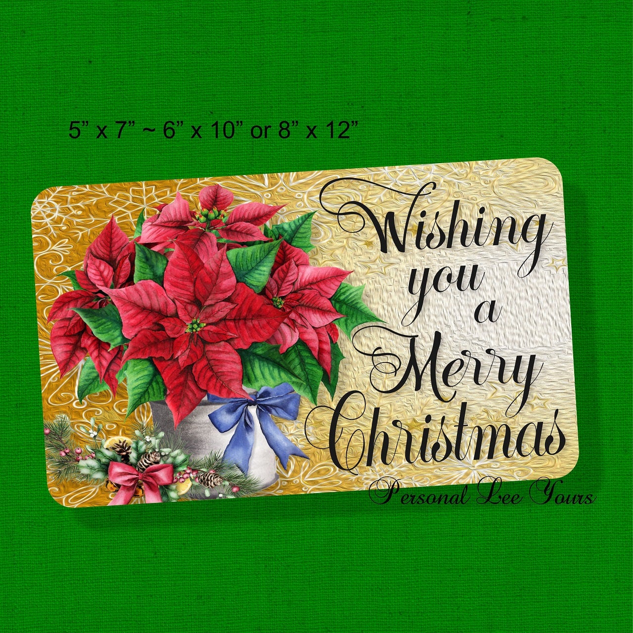 Metal Wreath Sign * Wishing You A Merry Christmas * 3 Sizes * Lightweight