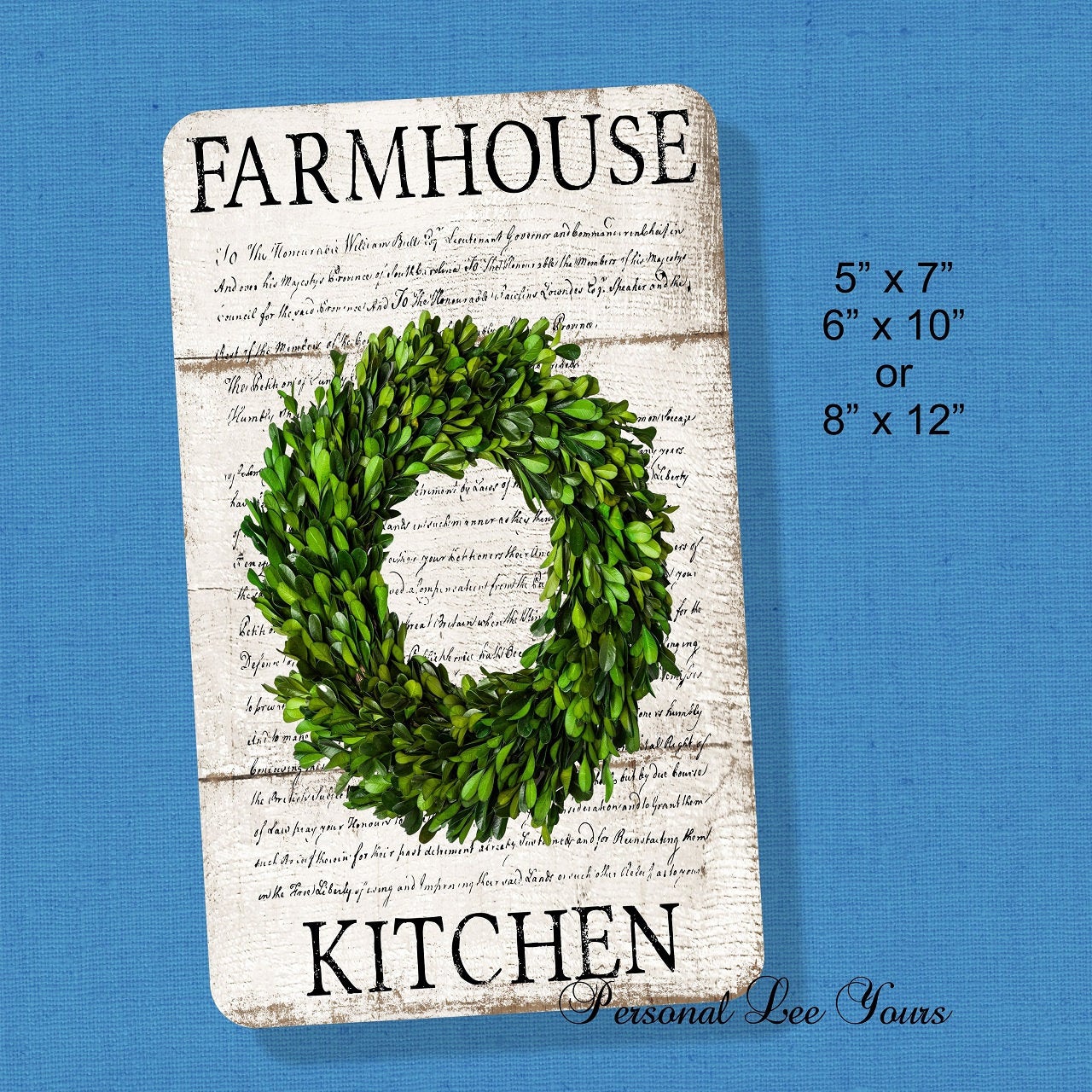 Wreath Signs * Farmhouse Kitchen * 3 Sizes * Lightweight Metal