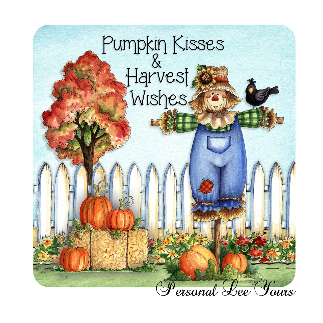 Fall Wreath Sign * Pumpkin Kisses And Harvest Wishes * 3 Sizes * Lightweight Metal