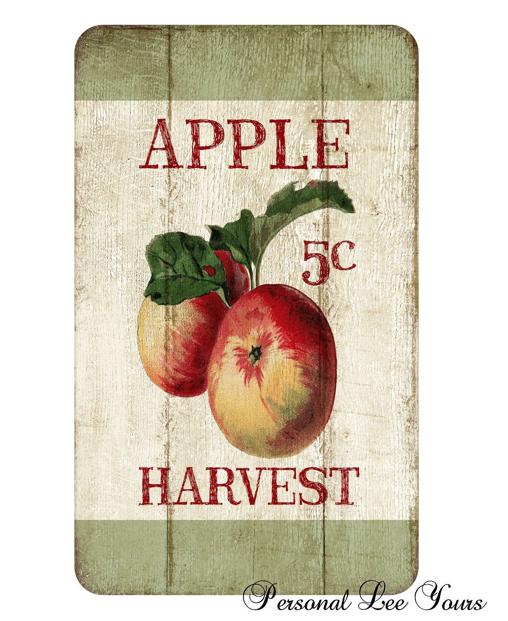 Metal Wreath Sign * Primitive Apple Harvest * 3 Sizes * Lightweight