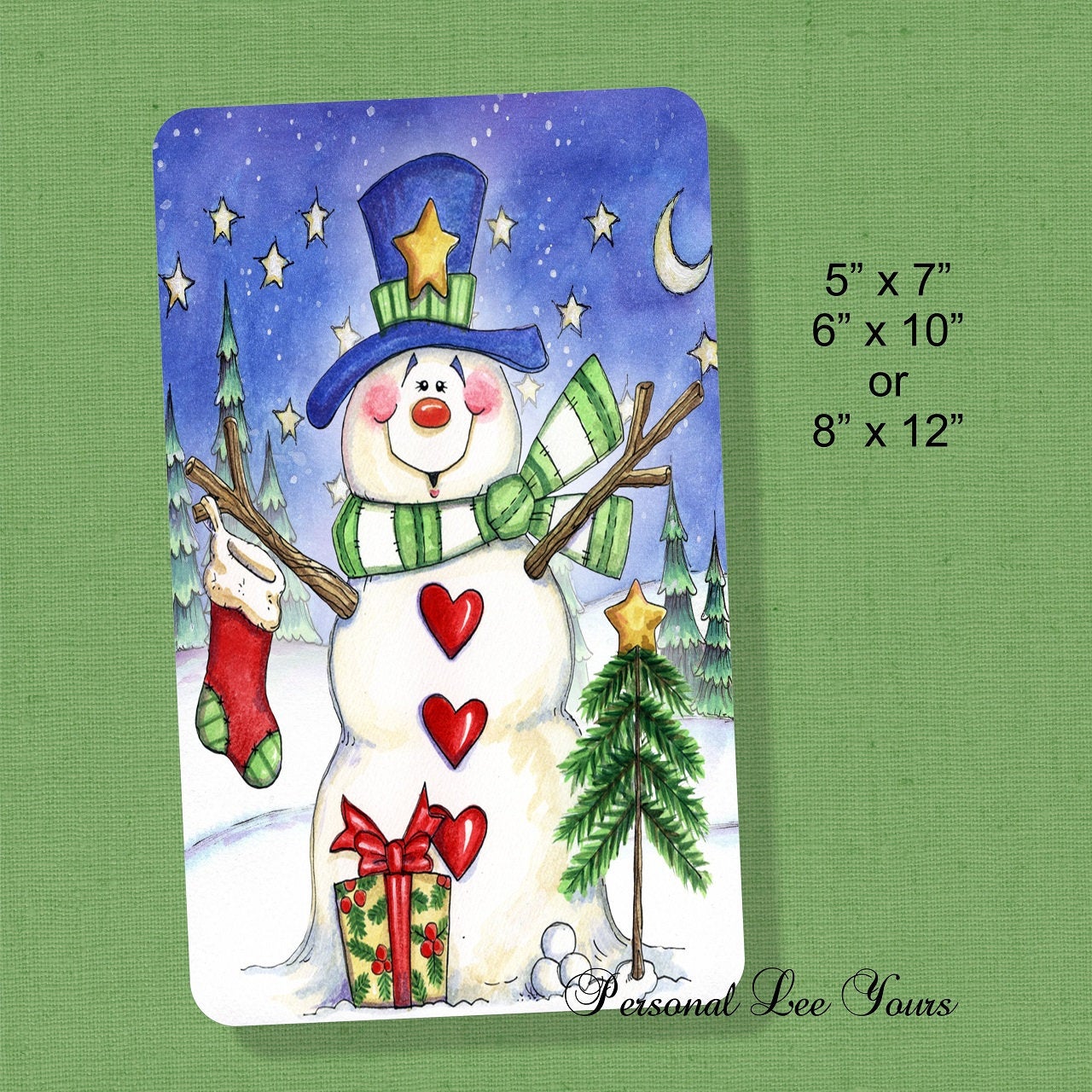 Holiday Wreath Sign * Snowman Love * 3 Sizes * Lightweight Metal