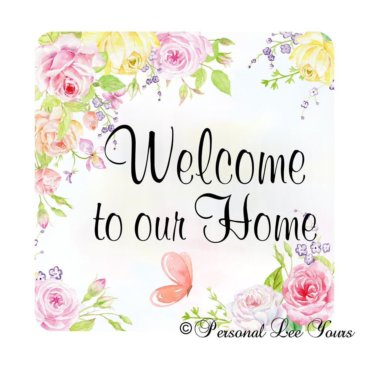 Metal Wreath Sign * Welcome To Our Home *  3 Sizes * Lightweight