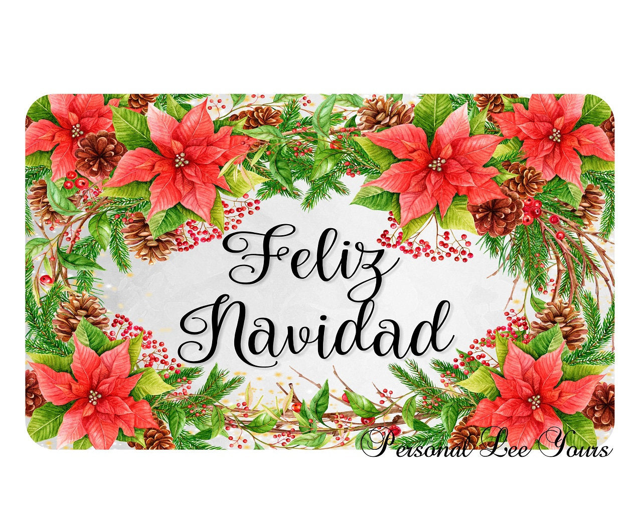 Metal Wreath Sign * Feliz Navidad * 3 Sizes * Lightweight