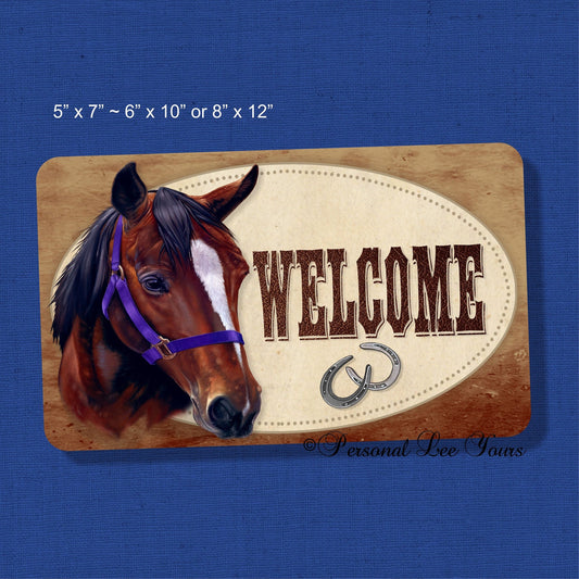 Metal Wreath Sign * Welcome * Horse * 3 Sizes * Lightweight