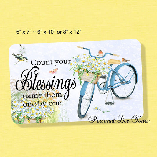 Metal Wreath Sign * Count Your Blessings * 3 Sizes * Lightweight