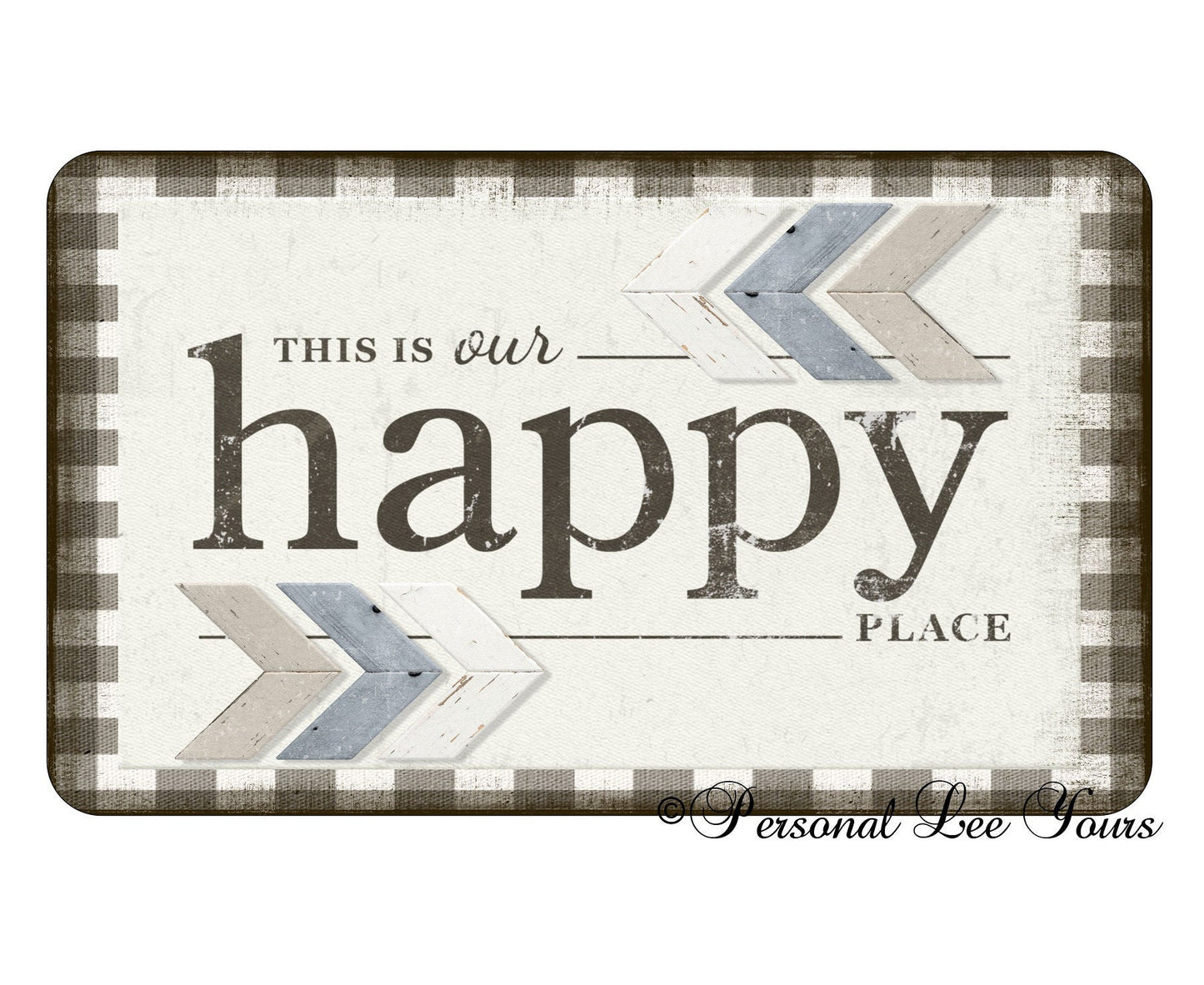 Metal Wreath Sign * This Is Our Happy Place * 3 Sizes * Lightweight