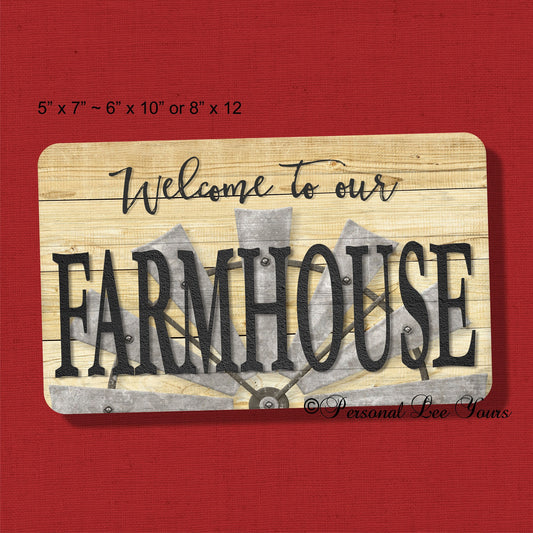 Metal Wreath Sign * Welcome To Our Farmhouse * 3 Sizes * Lightweight