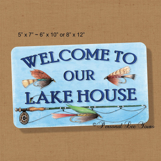 Metal Wreath Sign * Welcome To Our Lake House * 3 Sizes * Lightweight