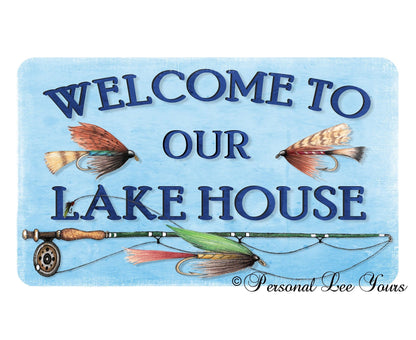 Metal Wreath Sign * Welcome To Our Lake House * 3 Sizes * Lightweight