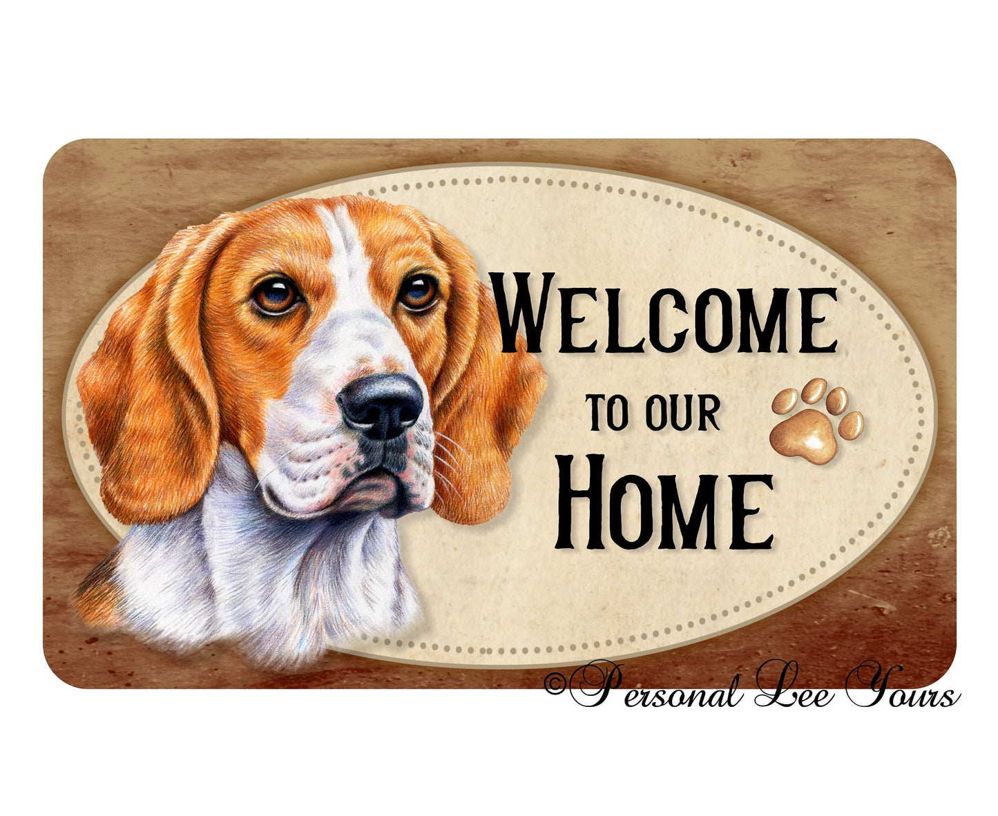 Pet Wreath Sign * Welcome * Beagle * 3 Sizes * Lightweight Metal