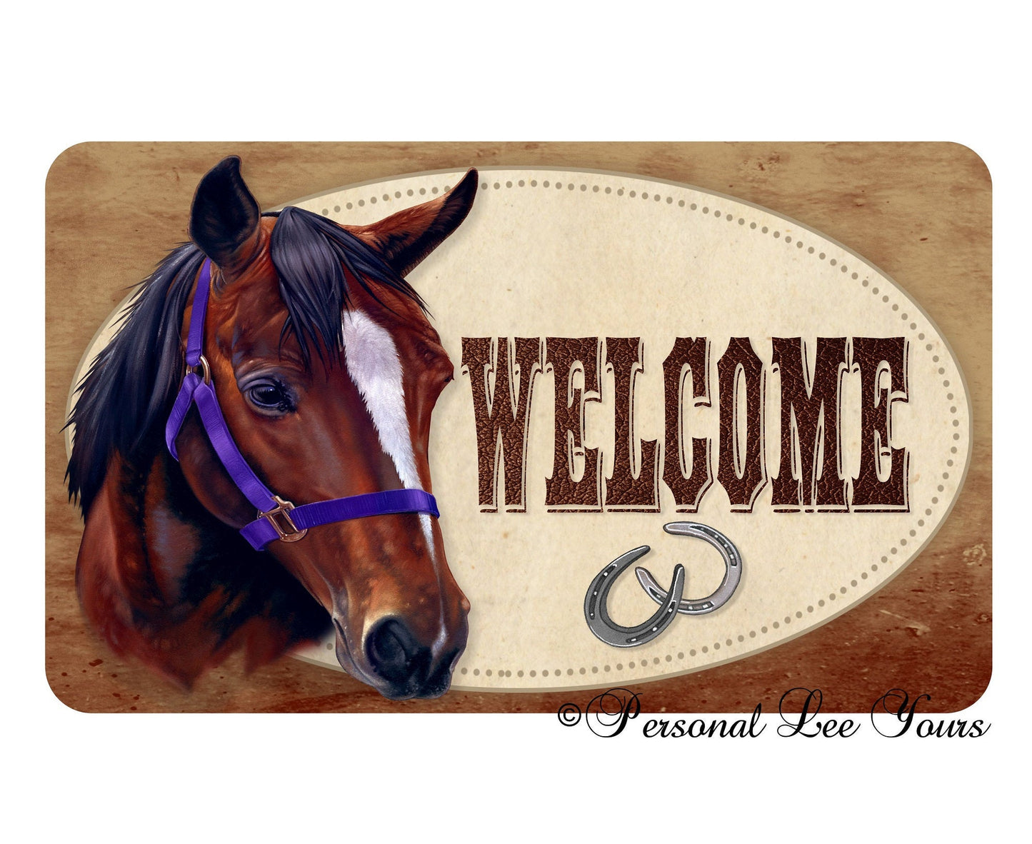 Metal Wreath Sign * Welcome * Horse * 3 Sizes * Lightweight