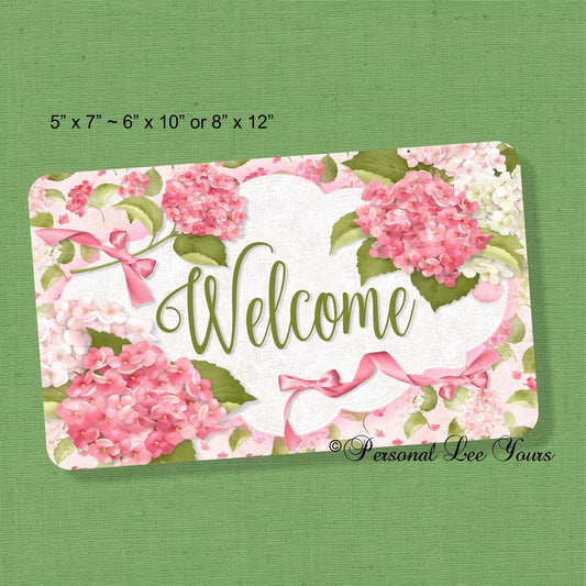 Metal Wreath Sign * Hydrangea Welcome Sign * 3 Sizes * Lightweight