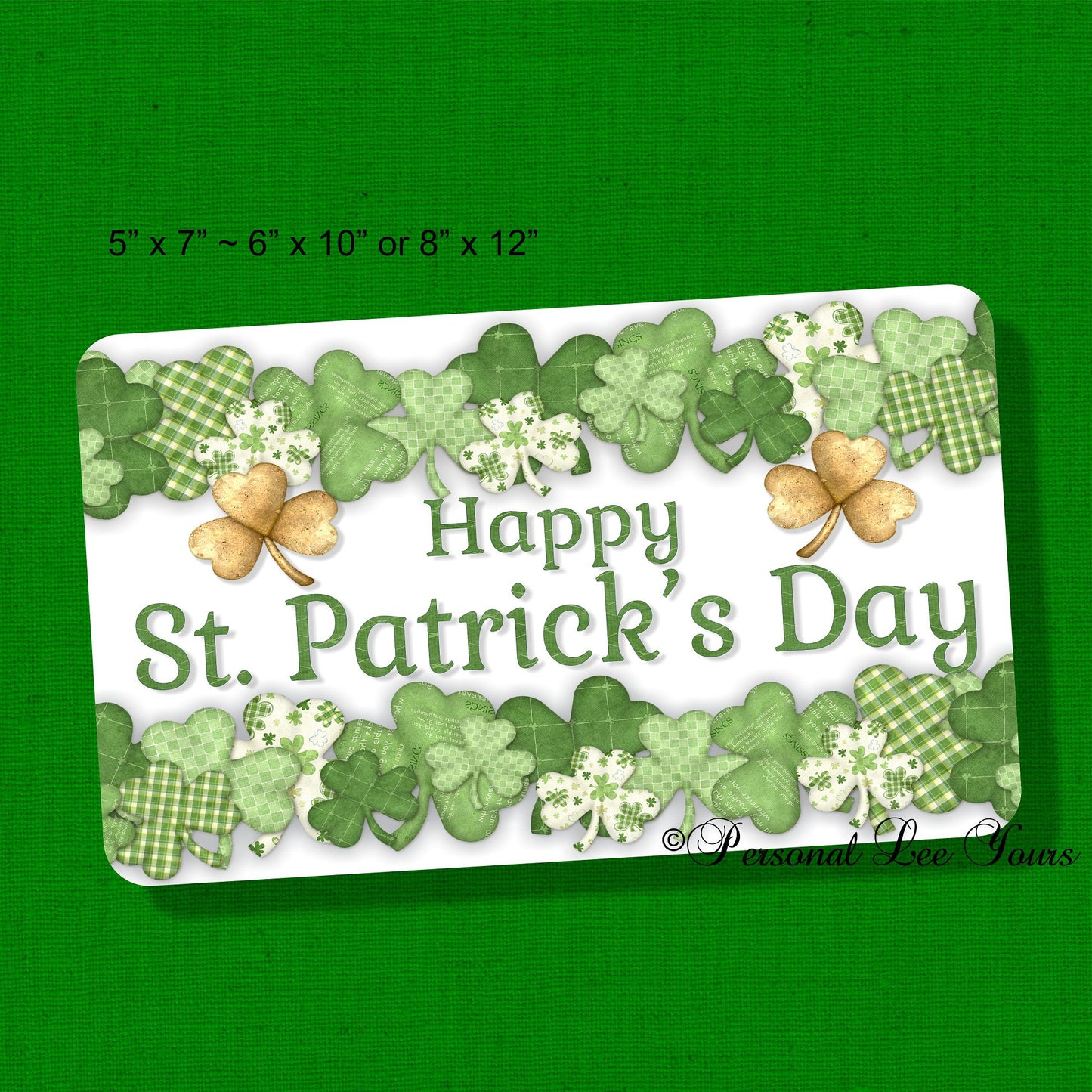 Metal Wreath Sign * Happy St. Patrick's Day * 3 Sizes * Lightweight