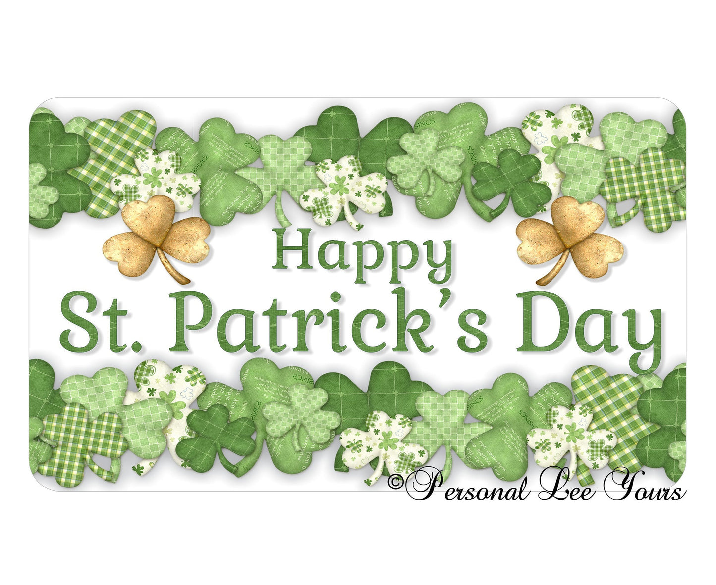 Metal Wreath Sign * Happy St. Patrick's Day * 3 Sizes * Lightweight