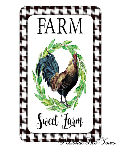 Farmhouse Wreath Signs * Farm Sweet Farm * 3 Sizes * Lightweight Metal