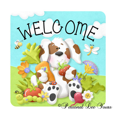 Wreath Sign * Veggie Welcome *  3 Sizes * Lightweight Metal