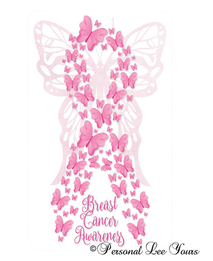 Wreath Sign * Breast Cancer Awareness * Pink Butterflies * 3 Sizes * Lightweight Metal