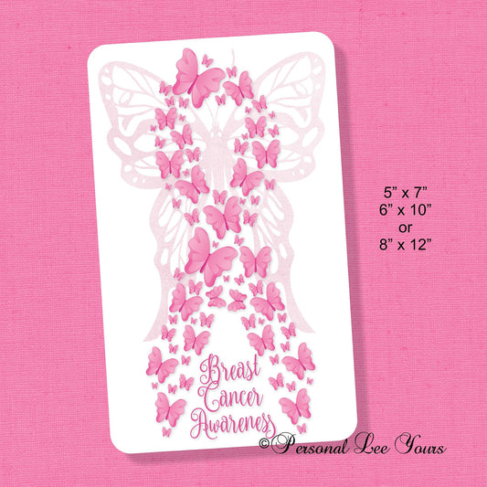 Wreath Sign * Breast Cancer Awareness * Pink Butterflies * 3 Sizes * Lightweight Metal
