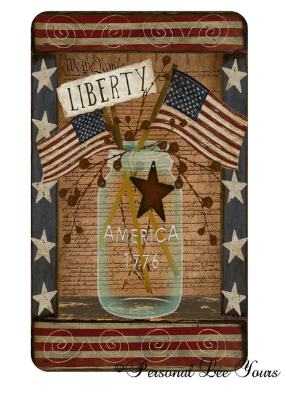 Metal Wreath Sign * Liberty * 3 Sizes * Lightweight