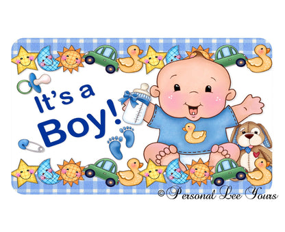 Wreath Sign * It's A Boy * Baby Shower  3 Sizes * Lightweight Metal*