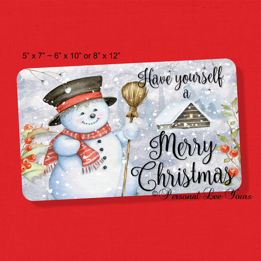 Snowman Wreath Sign * Merry Christmas * 3 Sizes * Lightweight Metal