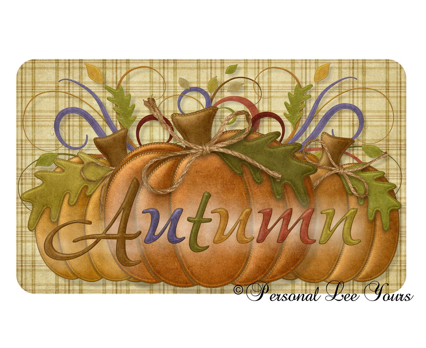 Fall Wreath Sign * Autumn Pumpkins * 3 Sizes * Lightweight Metal