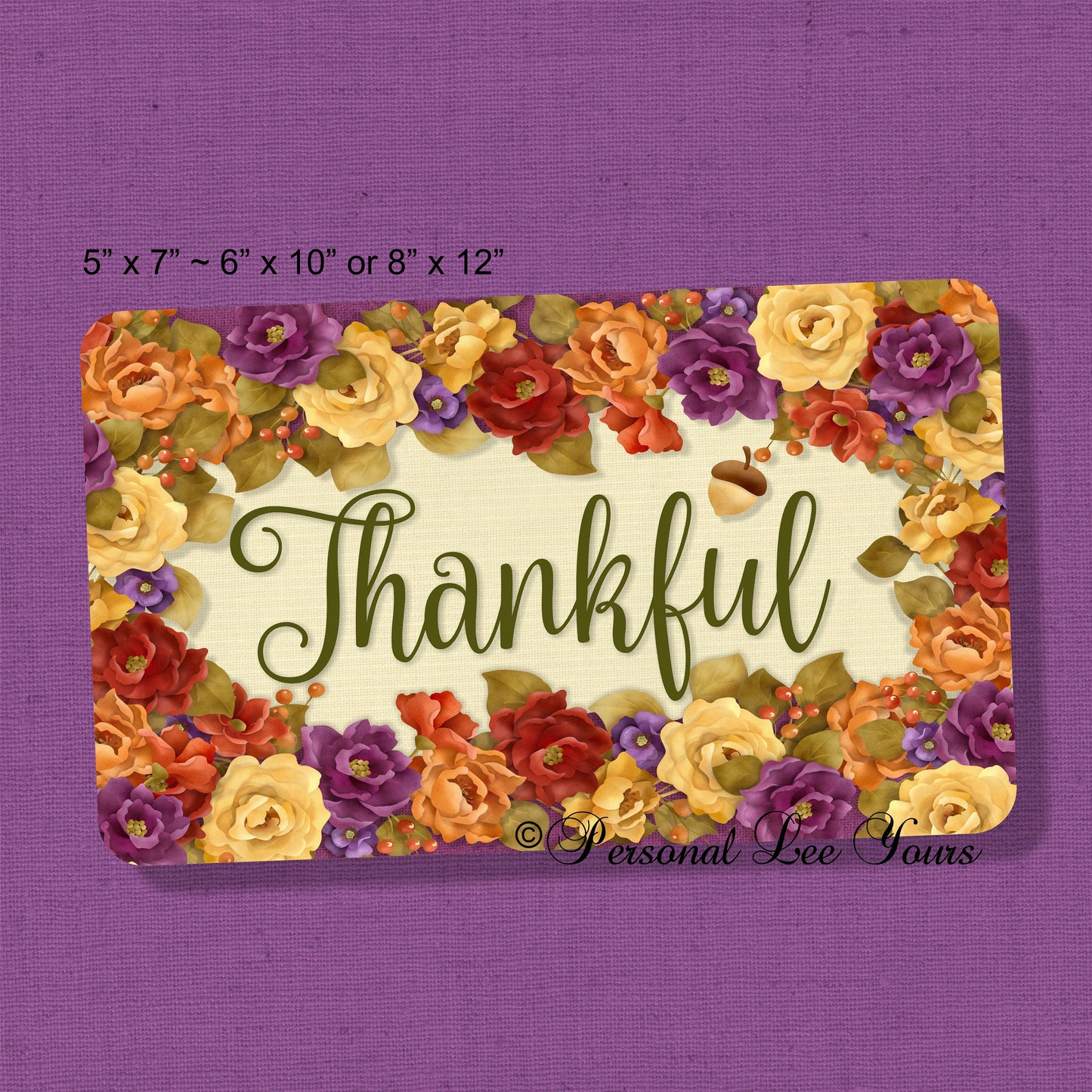 Wreath Sign * Colors Of A Thankful Fall * 3 Sizes * Lightweight Metal