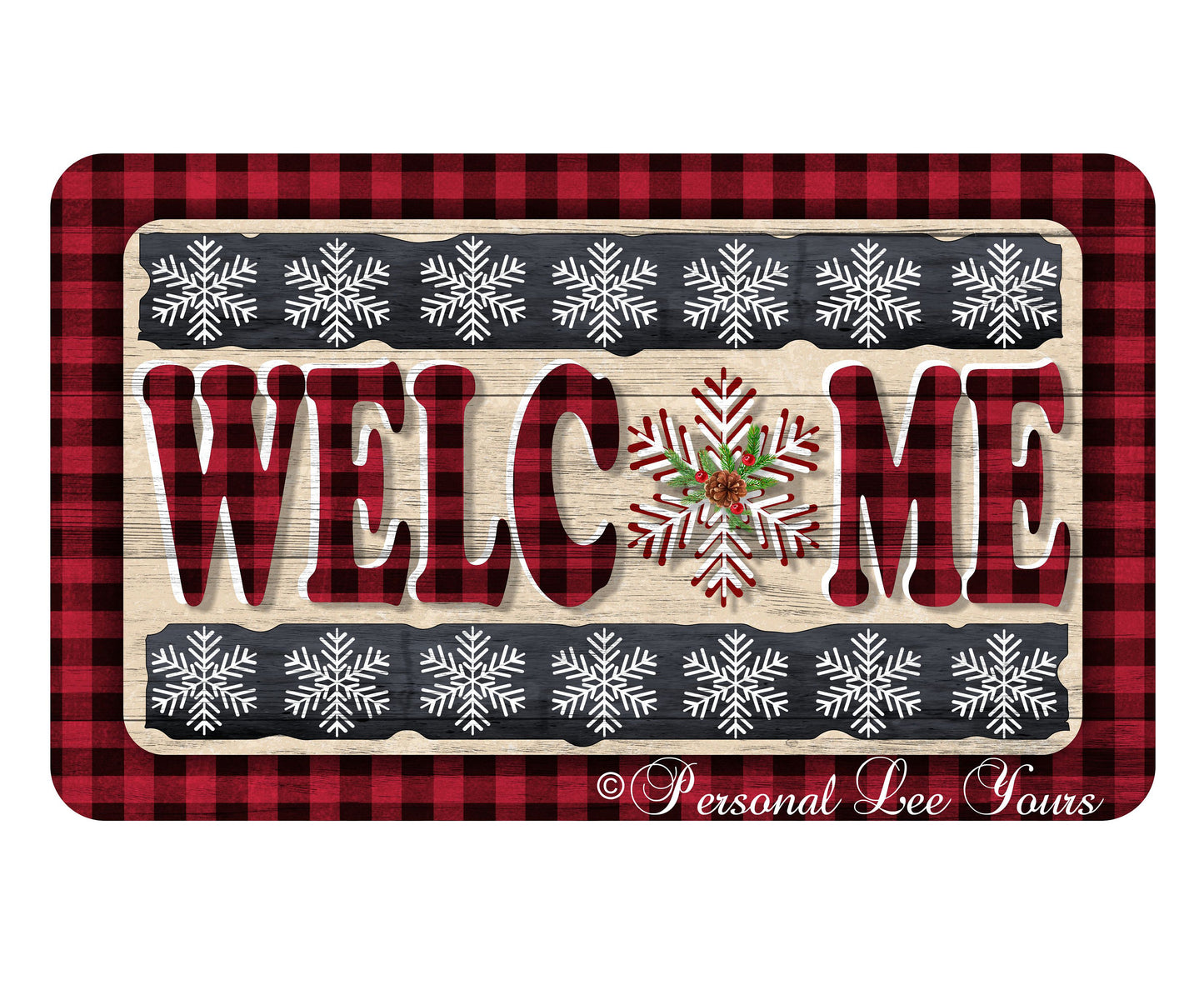 Primitive Wreath Sign * Winter Welcome * 3 Sizes * Lightweight Metal