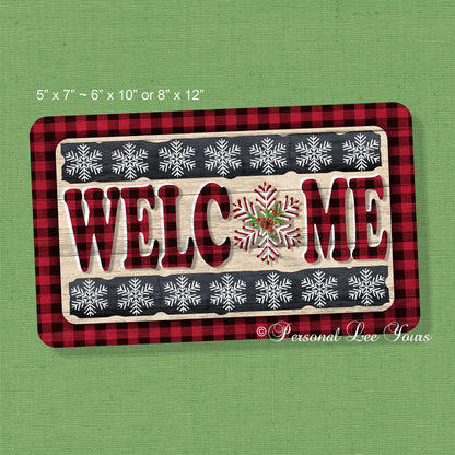 Primitive Wreath Sign * Winter Welcome * 3 Sizes * Lightweight Metal