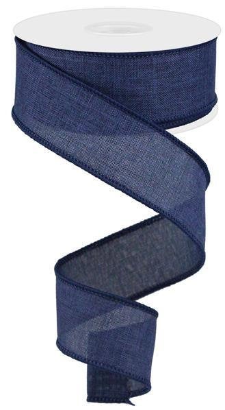 Wired Ribbon * Solid Navy Canvas * 1.5" x 10 Yards * RG127819