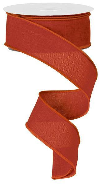 Wired Ribbon * Solid Rust Canvas * 1.5" x 10 Yards * RG127874