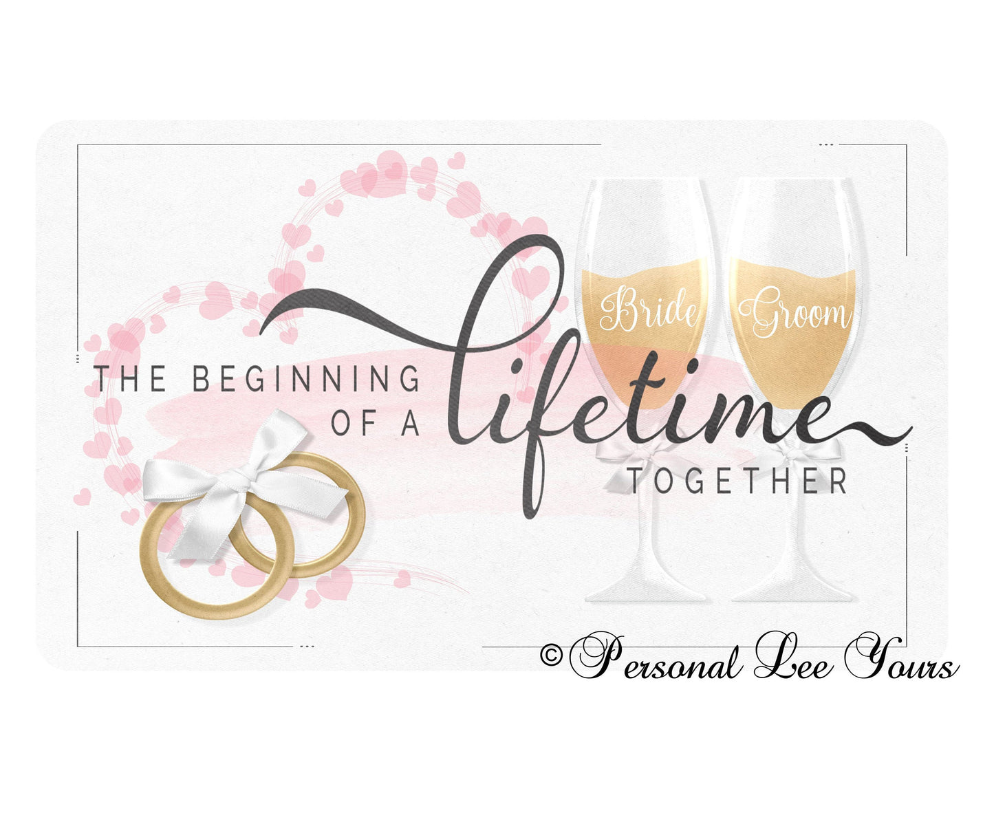 Wreath Sign * Wedding * Lifetime Together * 3 Sizes * Lightweight Metal