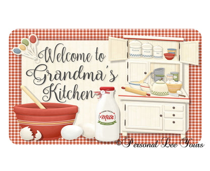 Wreath Sign * Welcome To Grandma's Kitchen * 3 Sizes * Lightweight Metal