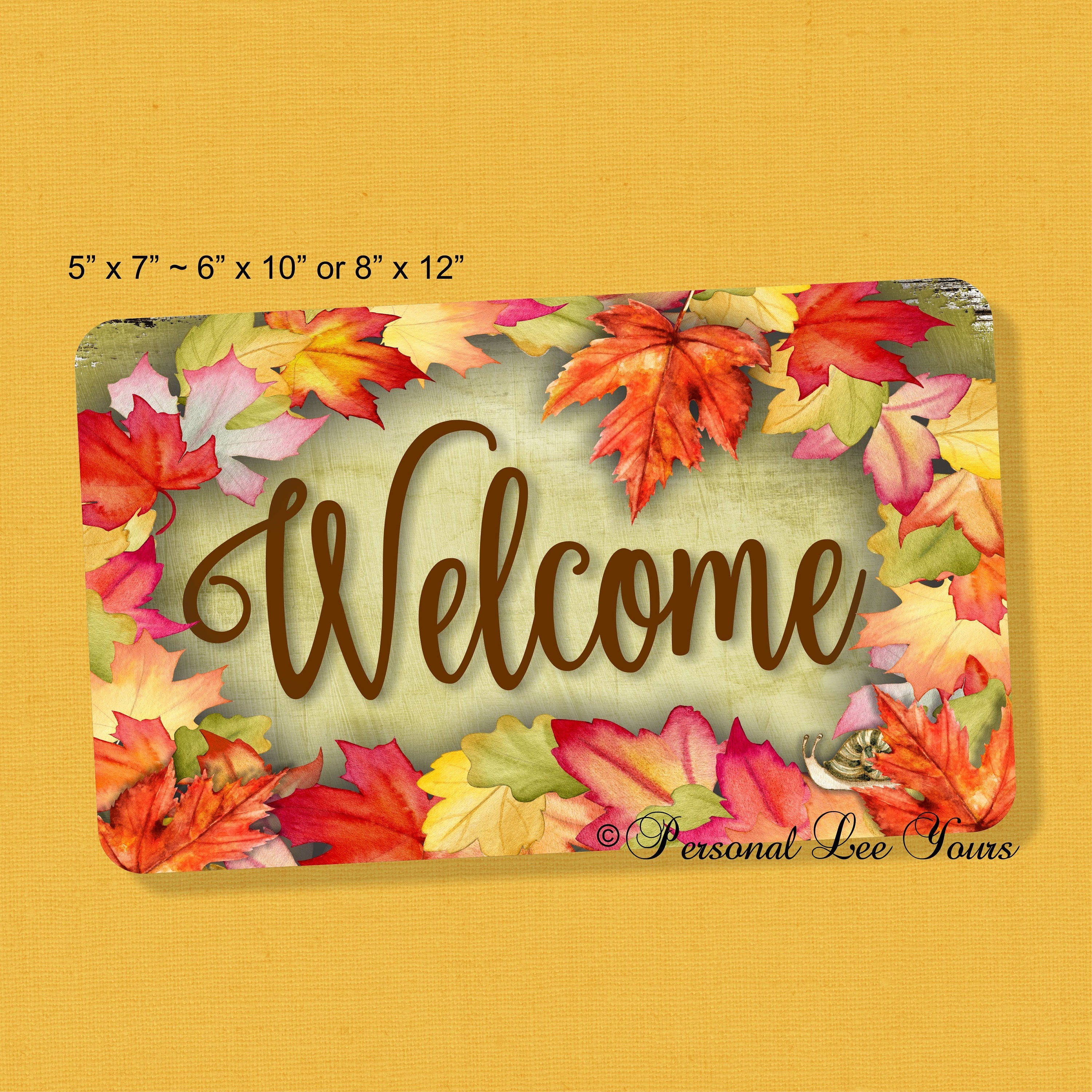 Greeter Signs Fall Fall Wreath Sign * Autumn Leaves Welcome * 3 Sizes * Lightweight Metal ...