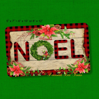 Christmas Wreath Sign * NOEL * 3 Sizes * Lightweight Metal