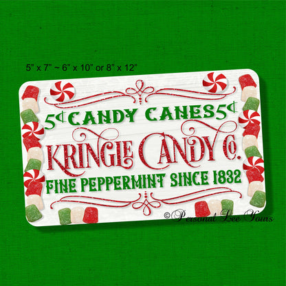 Wreath Sign * Kringle Candy Co. * 3 Sizes * Lightweight Metal