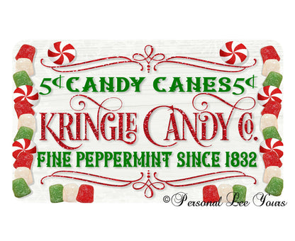 Wreath Sign * Kringle Candy Co. * 3 Sizes * Lightweight Metal