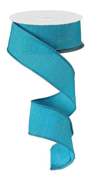 Wired Ribbon * Solid Turquoise Canvas * 1.5" x 10 Yards * RG1278A2