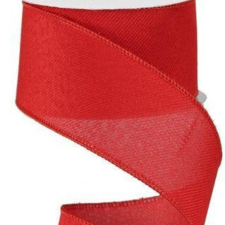 Wired Ribbon * Solid Red Canvas  * 2.5" x 10 Yards * RG127924