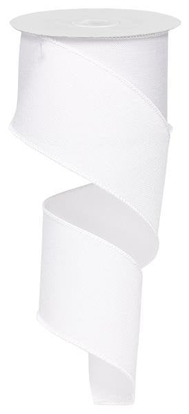 Wired Ribbon * Solid White Canvas  * 2.5" x 10 Yards * RG127927