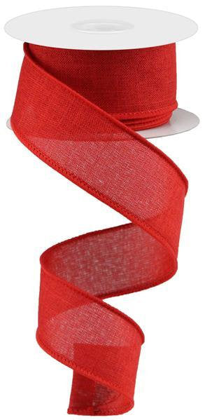 Wired Ribbon * Solid Red Canvas * 1.5" x 10 Yards * RG127824
