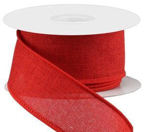 Wired Ribbon * Solid Red Canvas * 1.5" x 10 Yards * RG127824