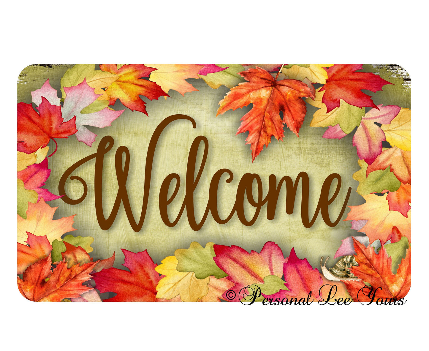Fall Wreath Sign * Autumn Leaves Welcome * 3 Sizes * Lightweight Metal