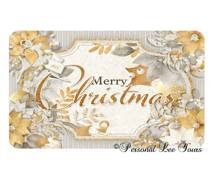 Holiday Wreath Sign * Merry Christmas in Silver and Gold * 3 Sizes * Lightweight Metal