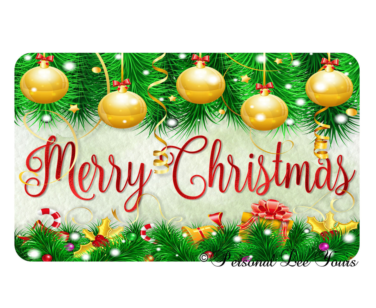 Wreath Sign * Merry Christmas * Festive Holiday * 3 Sizes * Lightweight Metal