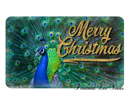 Holiday Wreath Sign * Merry Christmas * Peacock * 3 Sizes * Lightweight Metal