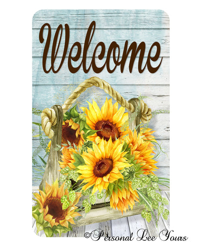 Farmhouse Wreath Signs * Welcome Sunflower Crate * 3 Sizes * Lightweight Metal
