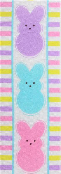 Easter Wired Ribbon * Glitter Sugar Bunnies * Canvas  * 2.5" x 10 Yards * RGA161027