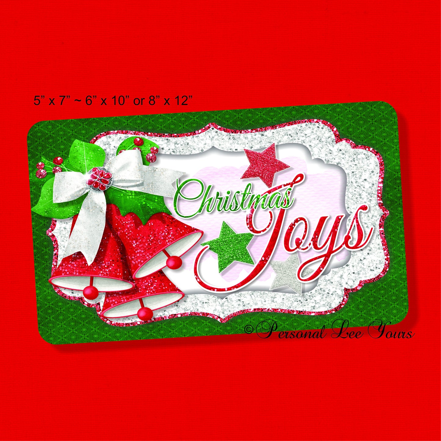 Holiday Wreath Sign * Christmas Joys * 3 Sizes * Lightweight Metal