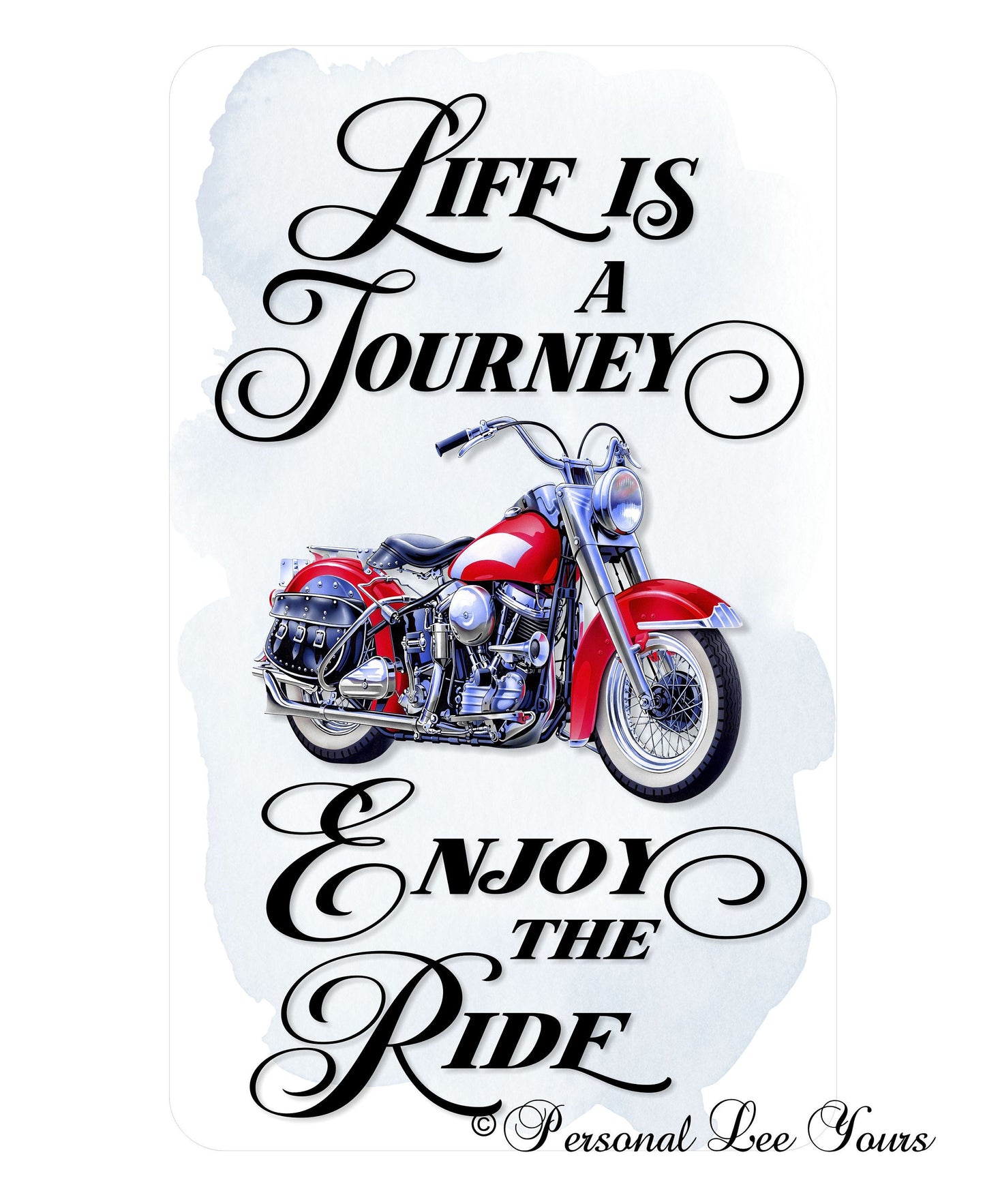 Motorcycle Wreath Signs * Life is a Journey Enjoy the Ride  * 3 Sizes * Lightweight Metal